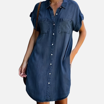 Women's Casual Denim Shirt Dress