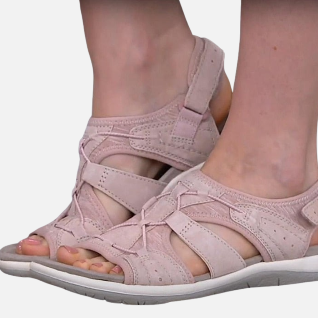 Sandalias ortopédicas para caminar para mujer | Soporte de arco con múltiples tiras de velcro