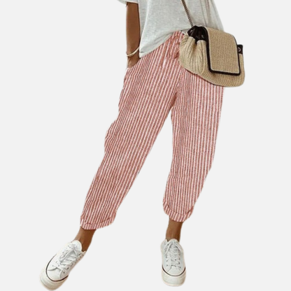 Pantalones deportivos de lino transpirables para mujer