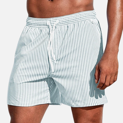 Bermudas de Baño Rayadas para Hombre | Shorts de Playa de Secado Rápido con Cordón