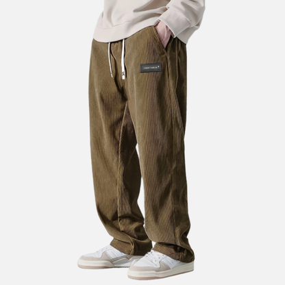 Pantalones de corduroy de pierna recta para hombre | Corte relajado