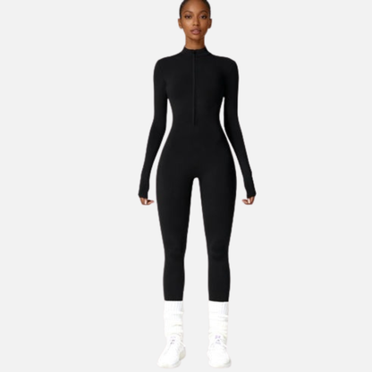 Unitardo de manga larga para mujer - Mono de yoga ajustado Bodycon