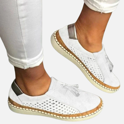Women's Orthopedic Slip-On Shoes | Breathable Perforated Espadrille Flat Sneakers