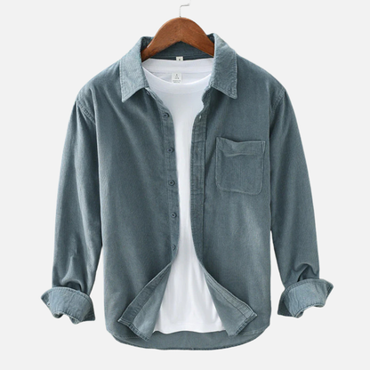 Camisa de pana con botones para hombre