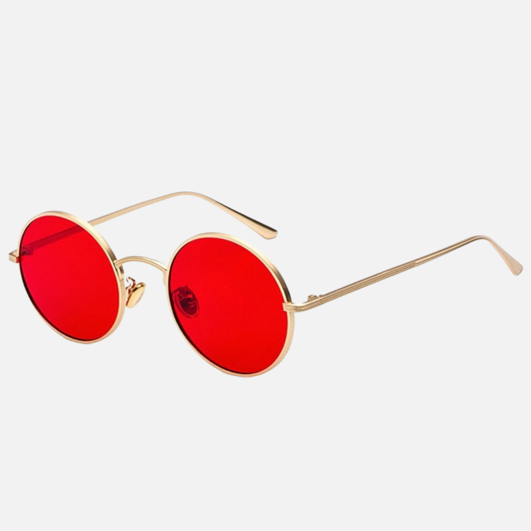 Gafas de sol redondas retro unisex - Gafas de sol con montura metálica circular vintage