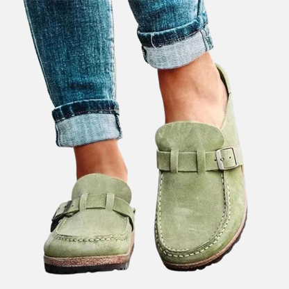 Women's Buckle Suede Comfortable Clogs