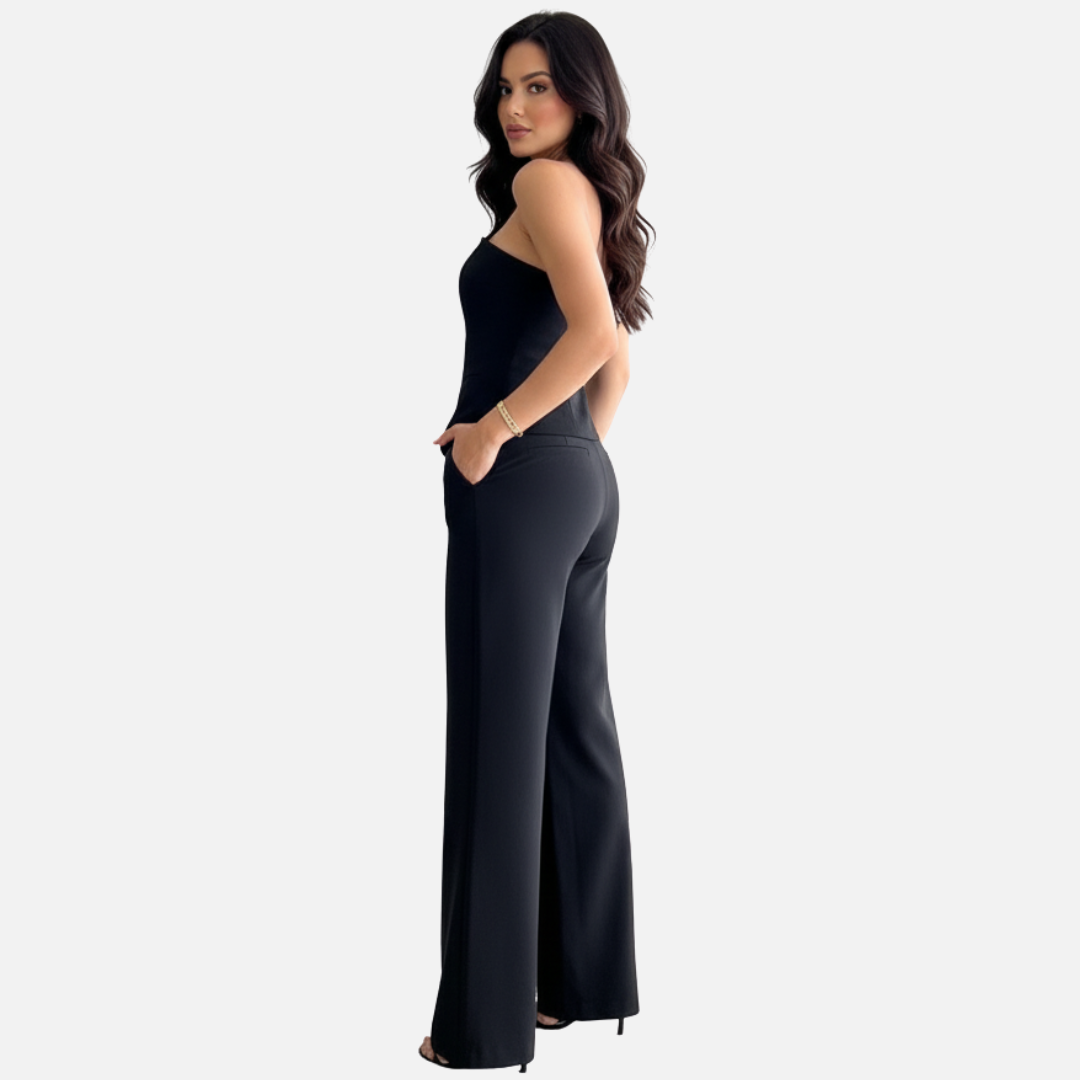 Traje elegante sin tirantes de pantalón tipo mono para mujer