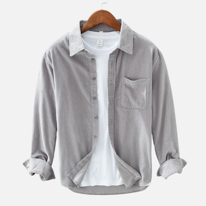 Camisa de pana con botones para hombre