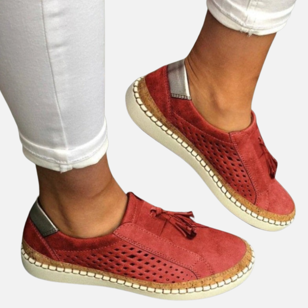 Women's Orthopedic Slip-On Shoes | Breathable Perforated Espadrille Flat Sneakers