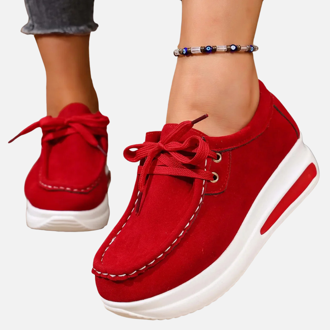 Brianna | Zapatillas Mocasín de Plataforma para Mujer de Ante con Cordones