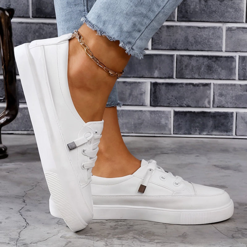 Women's Low Profile Lace-Up Flat Sneakers