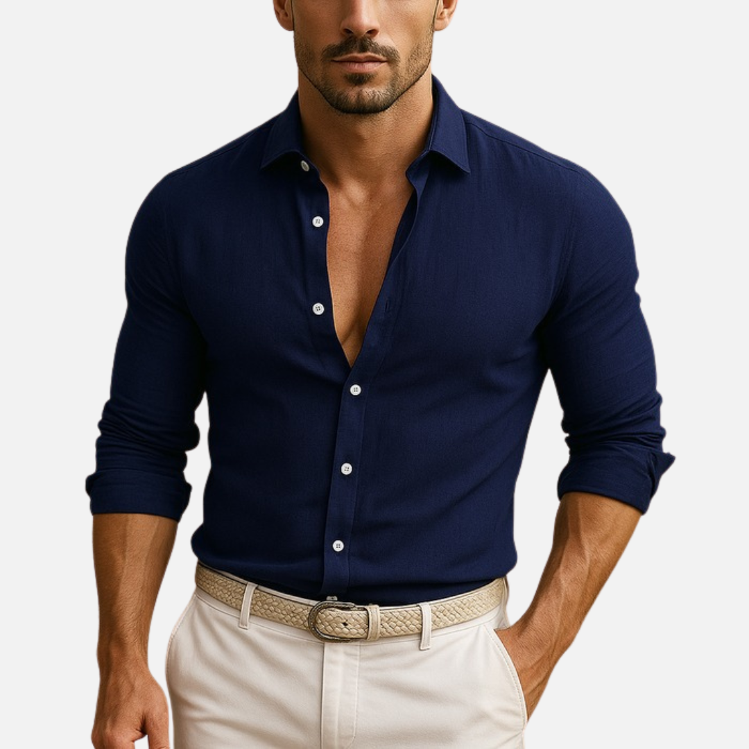 Camisa de manga larga entallada para hombre