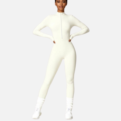 Unitardo de manga larga para mujer - Mono de yoga ajustado Bodycon