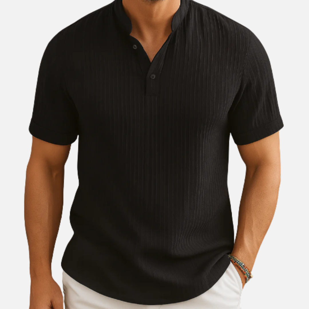 Polo de punto gofre texturizado para hombre
