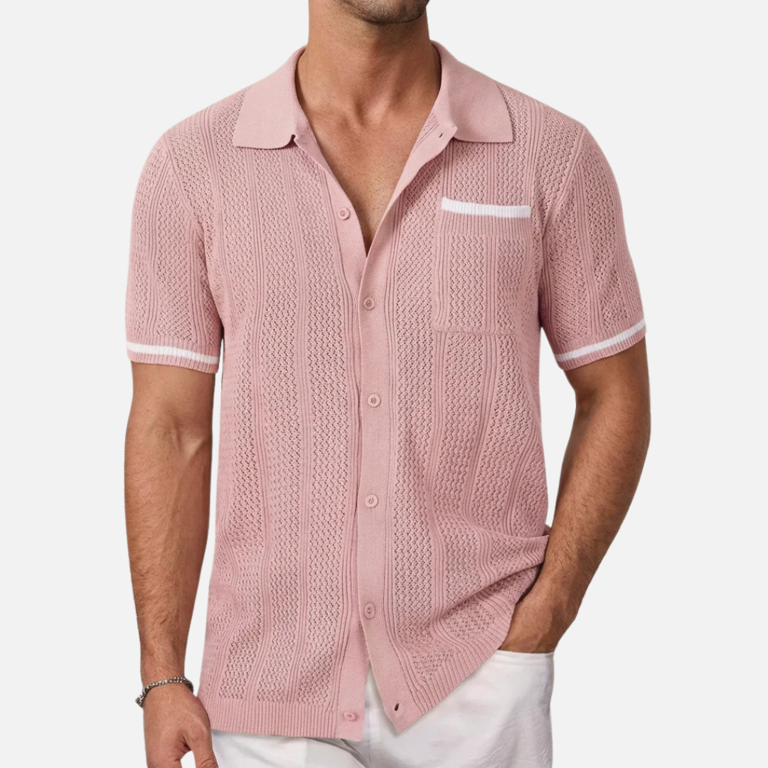 Men's Breathable Knit Polo T-Shirt