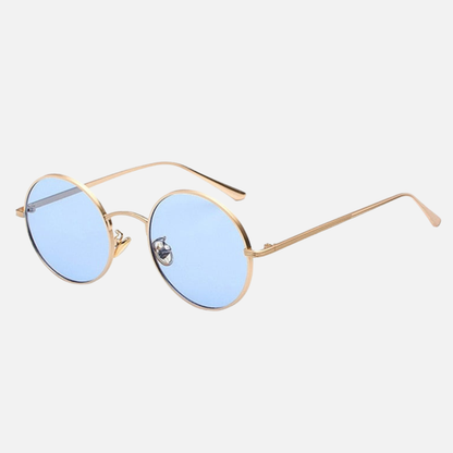 Gafas de sol redondas retro unisex - Gafas de sol con montura metálica circular vintage