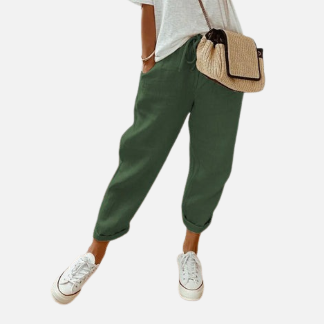 Pantalones deportivos de lino transpirables para mujer