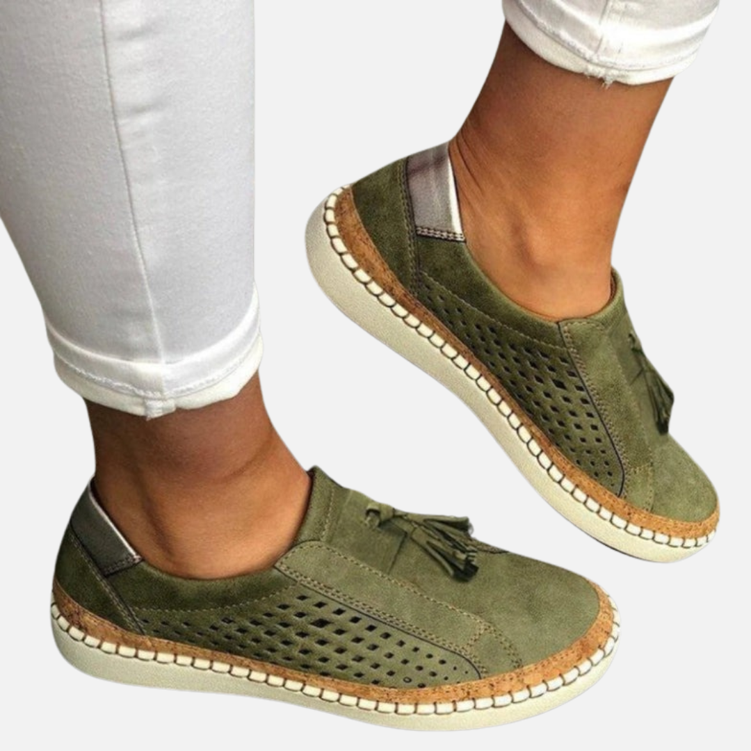 Women's Orthopedic Slip-On Shoes | Breathable Perforated Espadrille Flat Sneakers