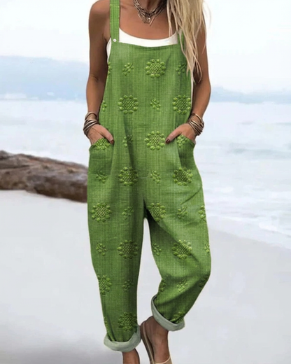 Women's Relaxed Floral Jumpsuit with Pockets