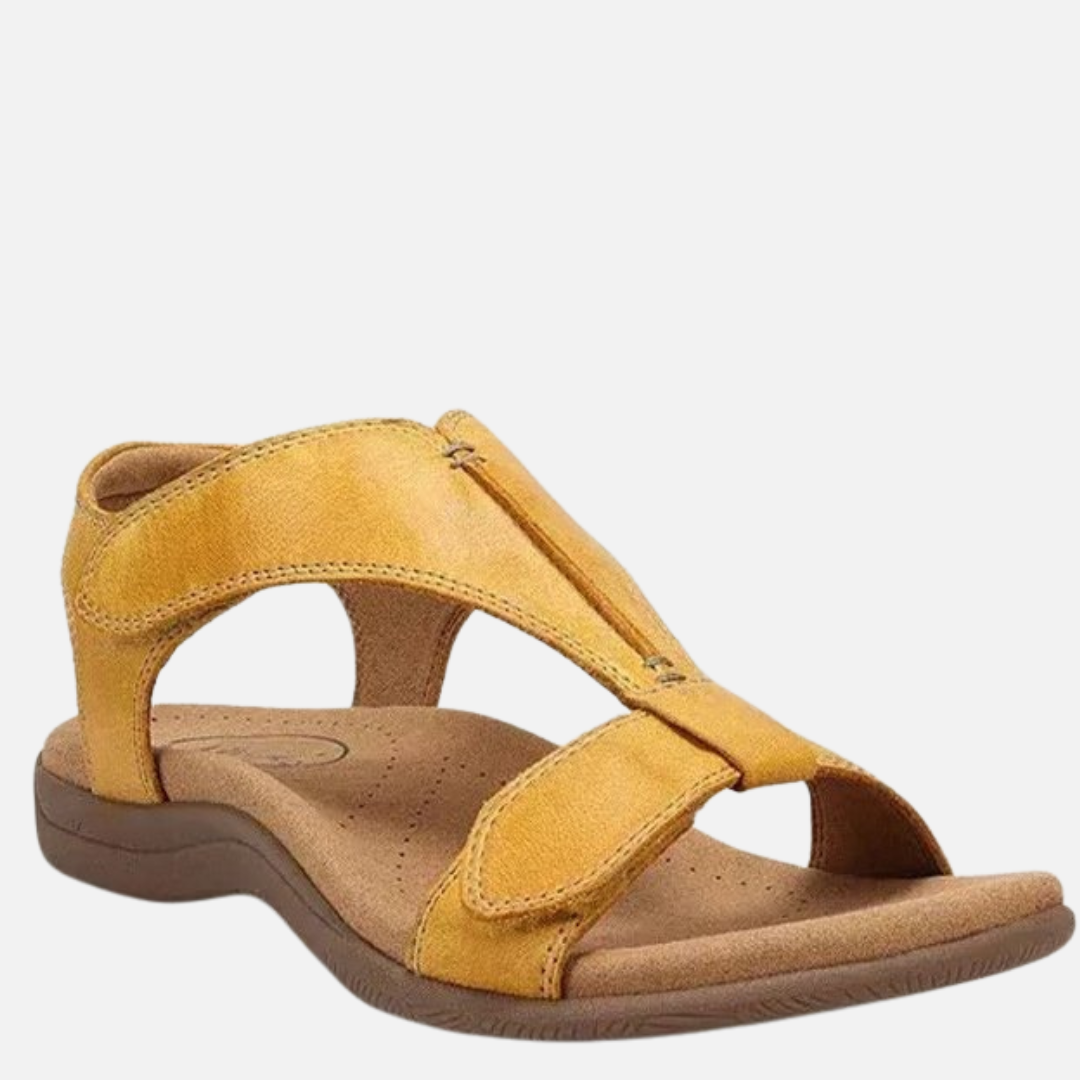 Sandalias ortopédicas de mujer con tira en T | Soporte de arco con puntera abierta