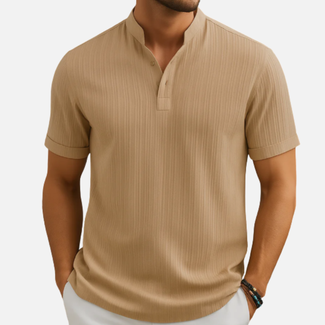 Polo de punto gofre texturizado para hombre