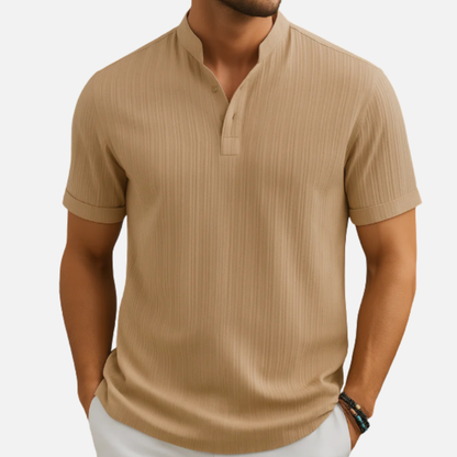 Polo de punto gofre texturizado para hombre