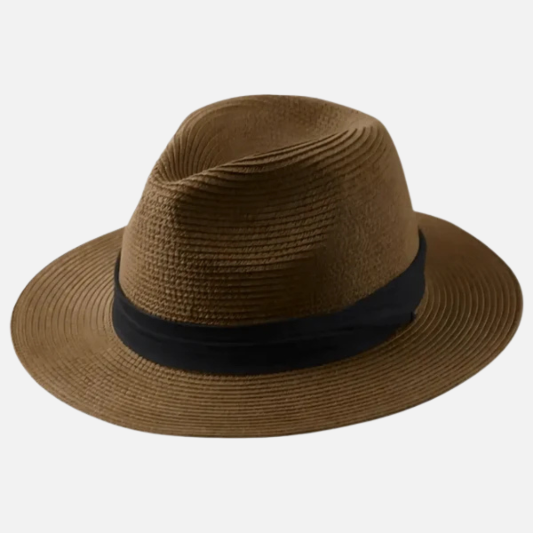 Sombrero Clásico Panamá para Hombre - Fedora de Paja Tejida a Mano para Verano