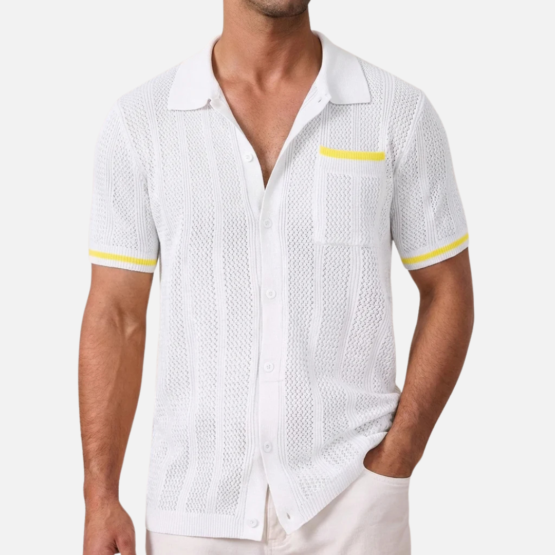 Men's Breathable Knit Polo T-Shirt