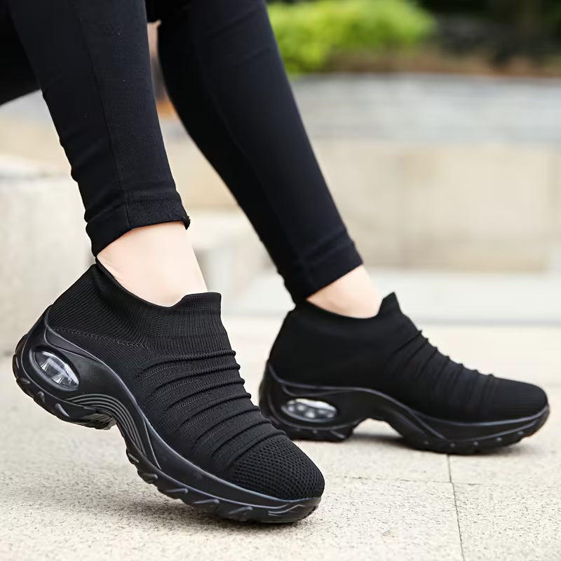 Women's Knit Slip On Sneakers with Air Cushion Sole
