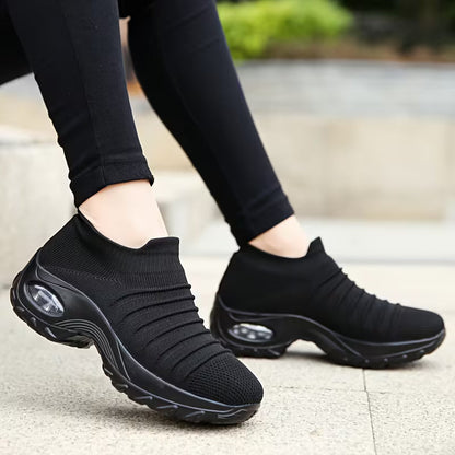 Women's Knit Slip On Sneakers with Air Cushion Sole