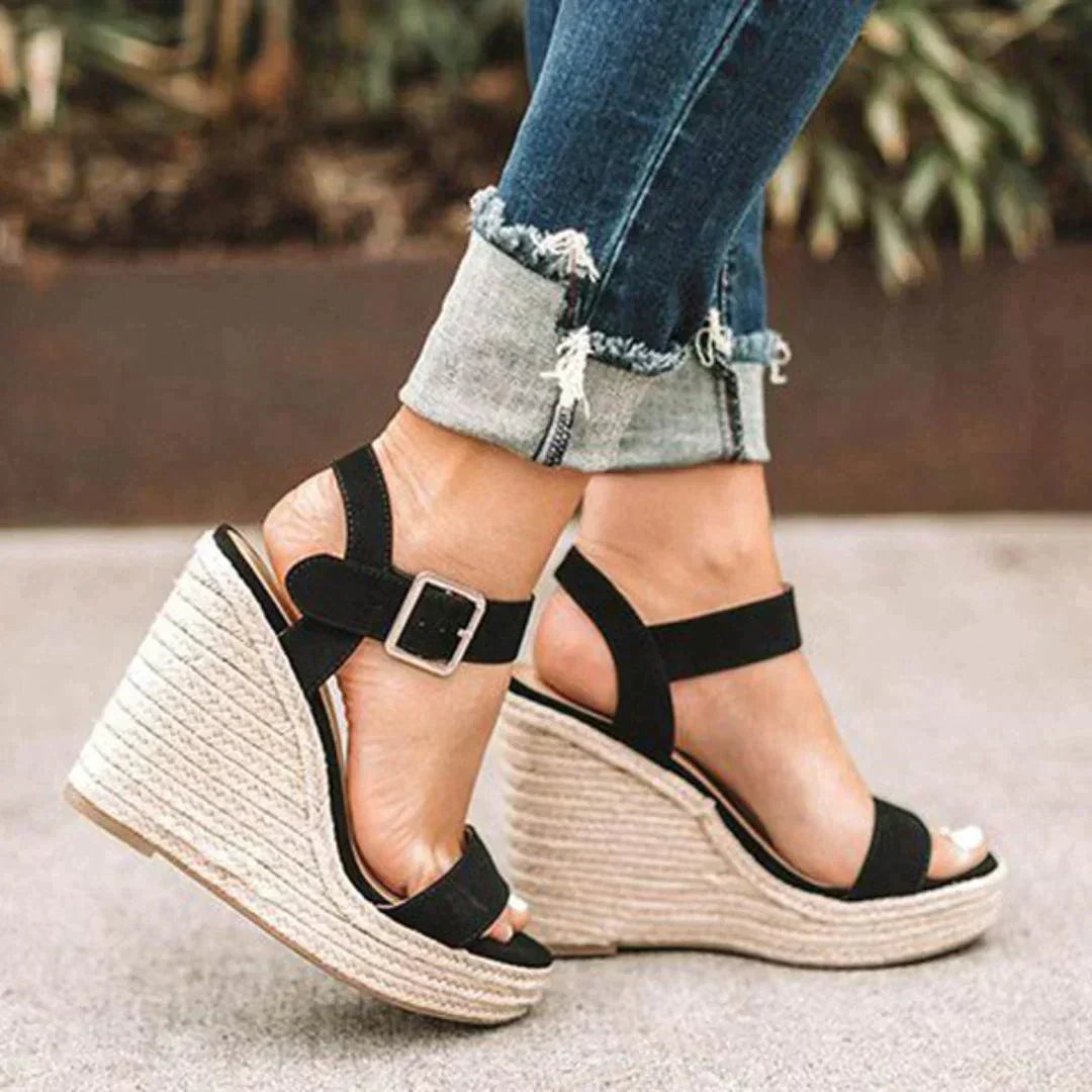 Women's Espadrille Wedge Sandals with Ankle Strap