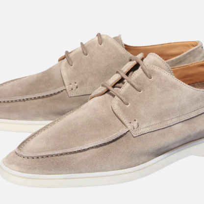 Mocasines Oxford de Ante para Hombre - Zapatos de Vestir Casuales con Cordones