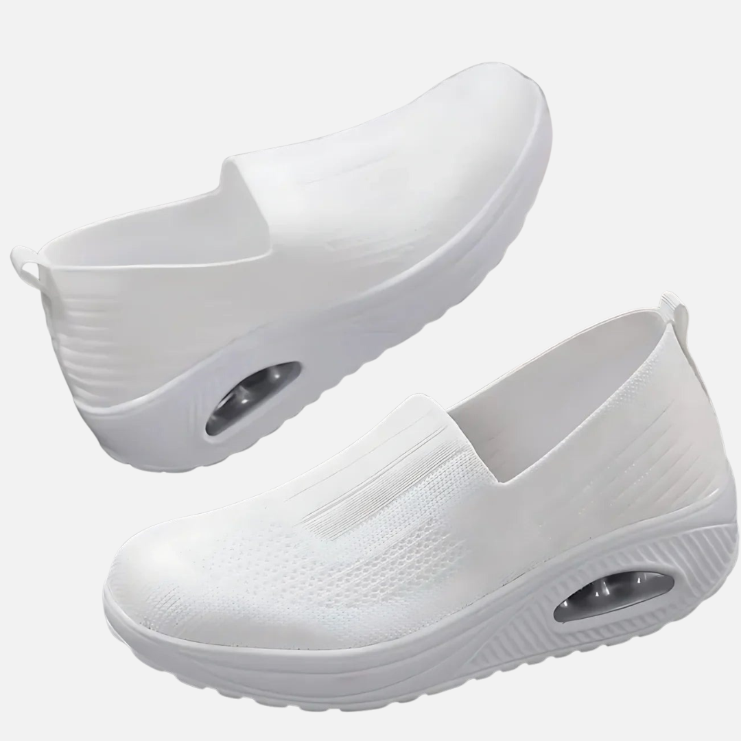 Zapatillas sin cordones de punto transpirables para mujer