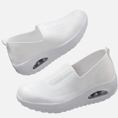 Zapatillas sin cordones de punto transpirables para mujer