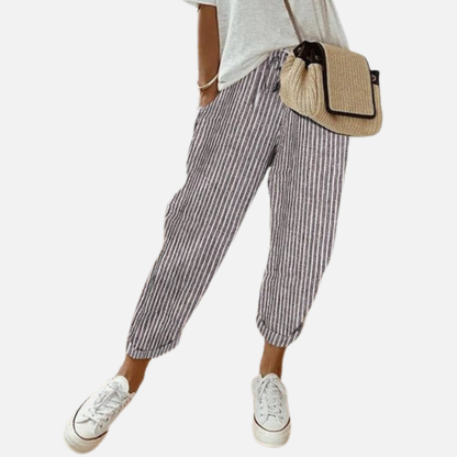 Pantalones deportivos de lino transpirables para mujer