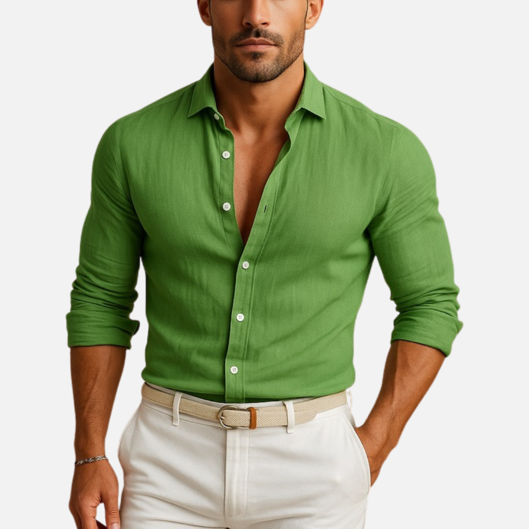 Camisa de manga larga entallada para hombre