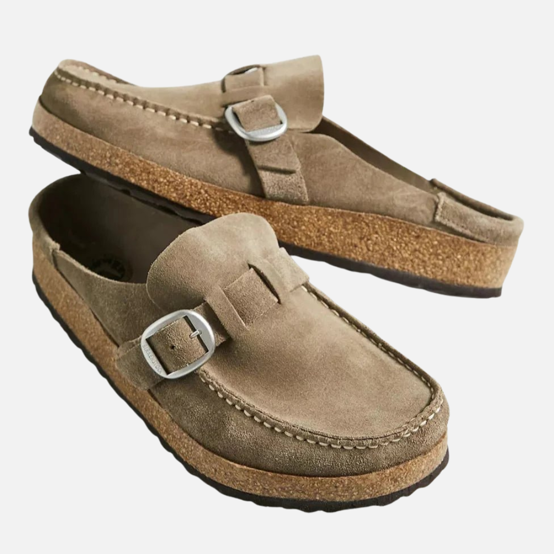 Zuecos de ante sin cordones cómodos para mujer