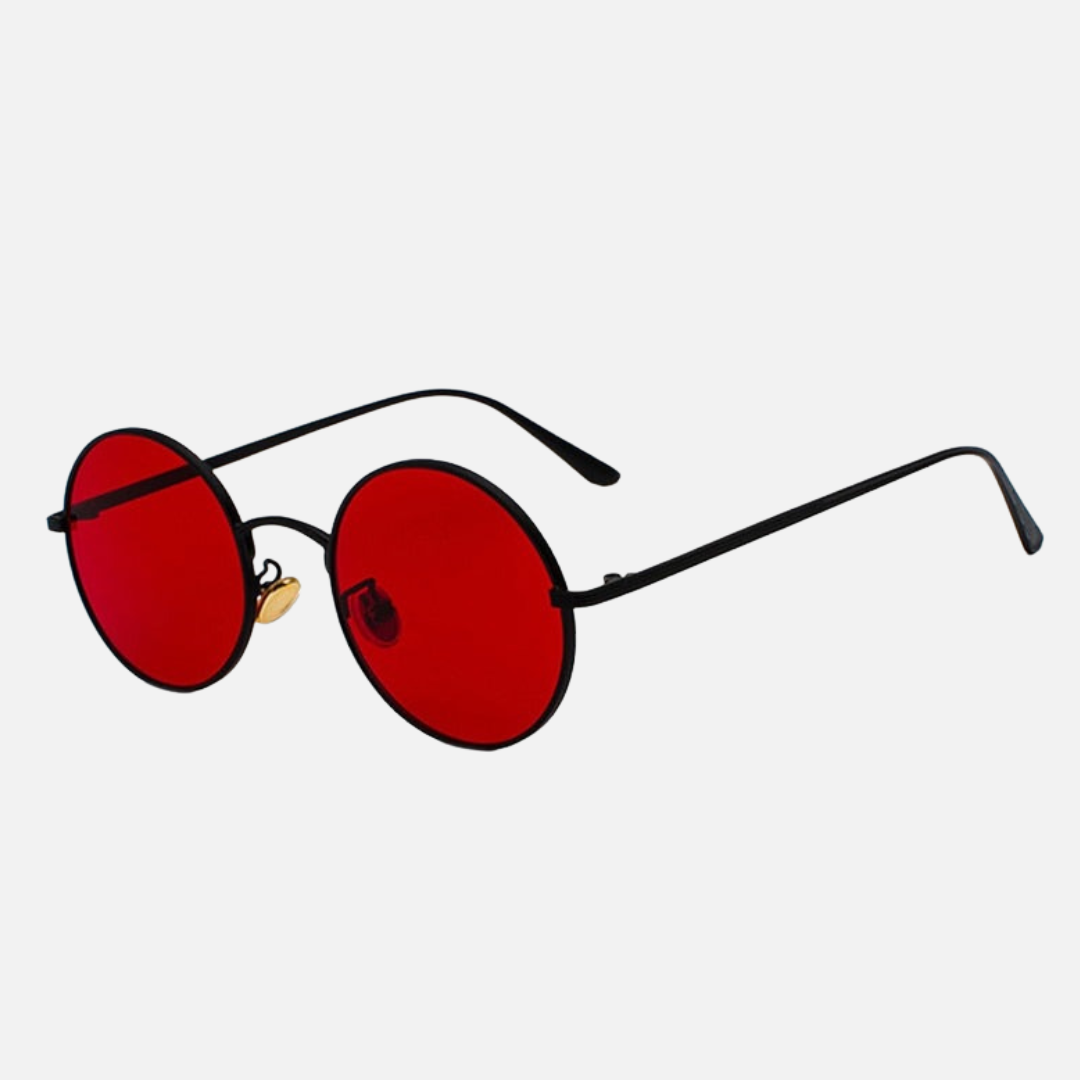 Gafas de sol redondas retro unisex - Gafas de sol con montura metálica circular vintage