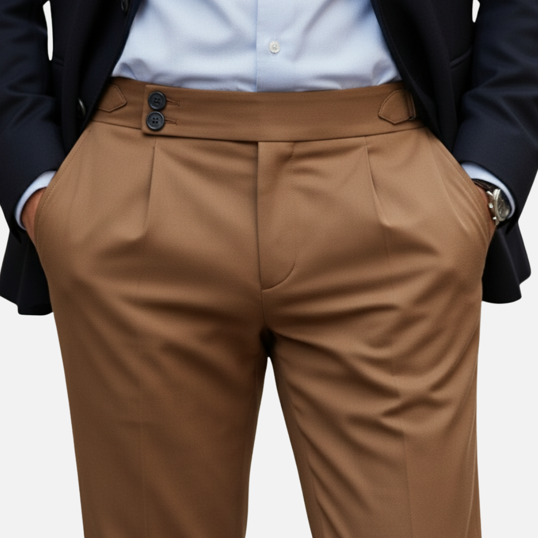 Pantalones de vestir entallados para hombre - Pantalones formales clásicos a medida