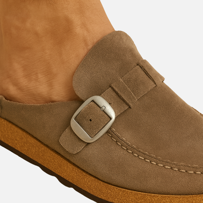 Mules de ante para hombre con hebilla - Sandalias cerradas