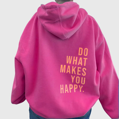 Women's Oversized Hoodie – Slogan Back Print, Relaxed Fit