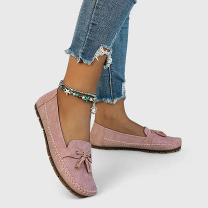 Women's Suede Slip-On Loafers with Tassels
