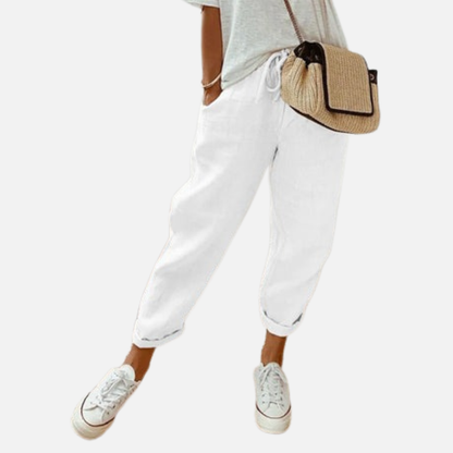 Pantalones deportivos de lino transpirables para mujer