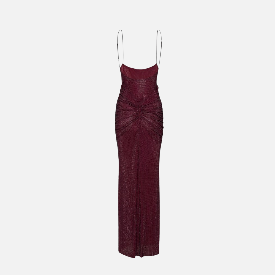 Vestido largo de noche formal con lentejuelas para mujer | Vestido de noche brillante sin espalda con tirantes finos