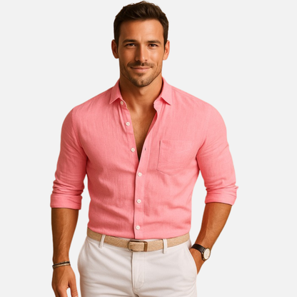 Camisa de manga larga entallada para hombre