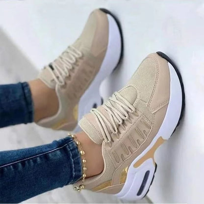 Women's Mesh Platform Sneakers with Air Cushion Sole