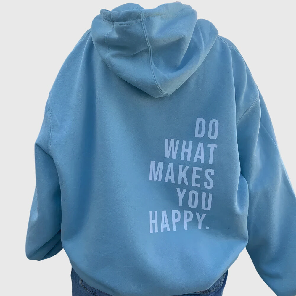 Women's Oversized Hoodie – Slogan Back Print, Relaxed Fit