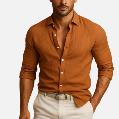 Camisa de manga larga entallada para hombre