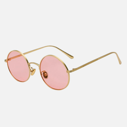 Gafas de sol redondas retro unisex - Gafas de sol con montura metálica circular vintage