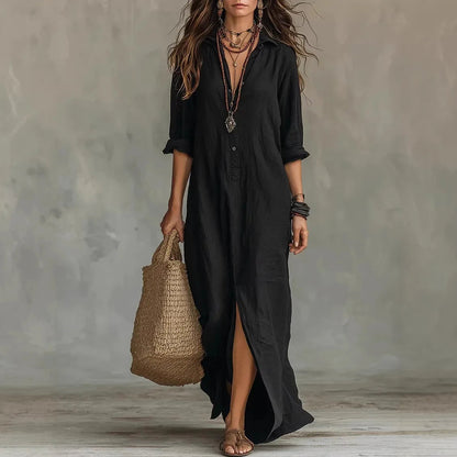 Agnes Linen Long Shirt Dress 1